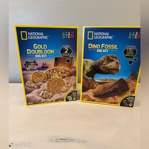 National Geographic Dino Fossil & Gold Doubloon Dig Kits - Blue & Yellow